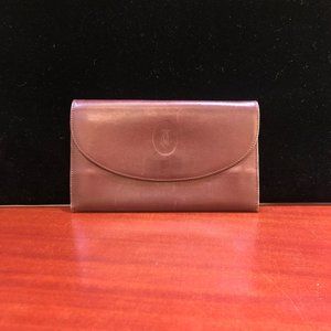 Vintage Cartier Red Bordeaux Leather Clutch